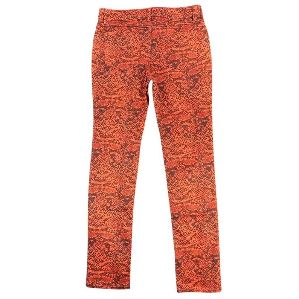 My Michelle Skinny Jeans Girls 14 Red Orange Snakeskin Stretch Denim NWT